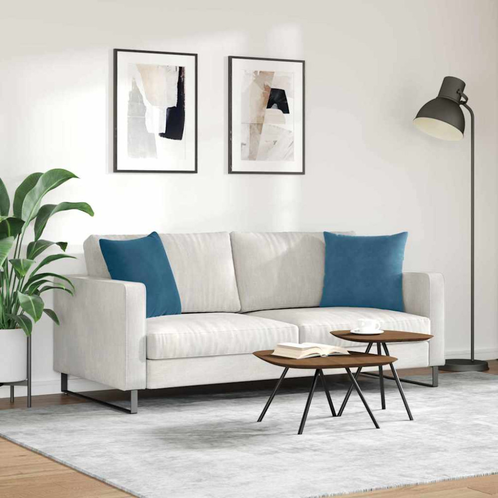 Produktbild för Sofakuddar 2 pcs Blå 45 x 45 cm Kordread tyg