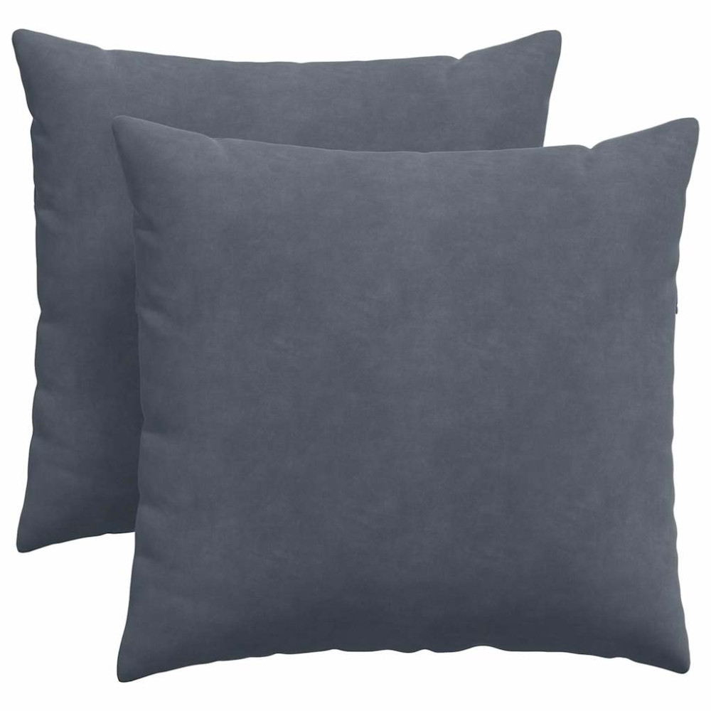 Produktbild för Sofakuddar 2 pcs Mörkgrå 45 x 45 cm Kordread tyg
