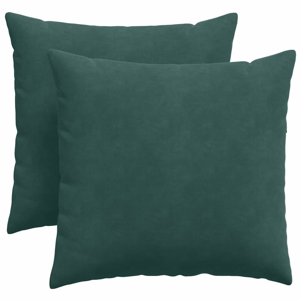 Produktbild för Sofakuddar 2 pcs Mörkgrön 45 x 45 cm Kordread tyg