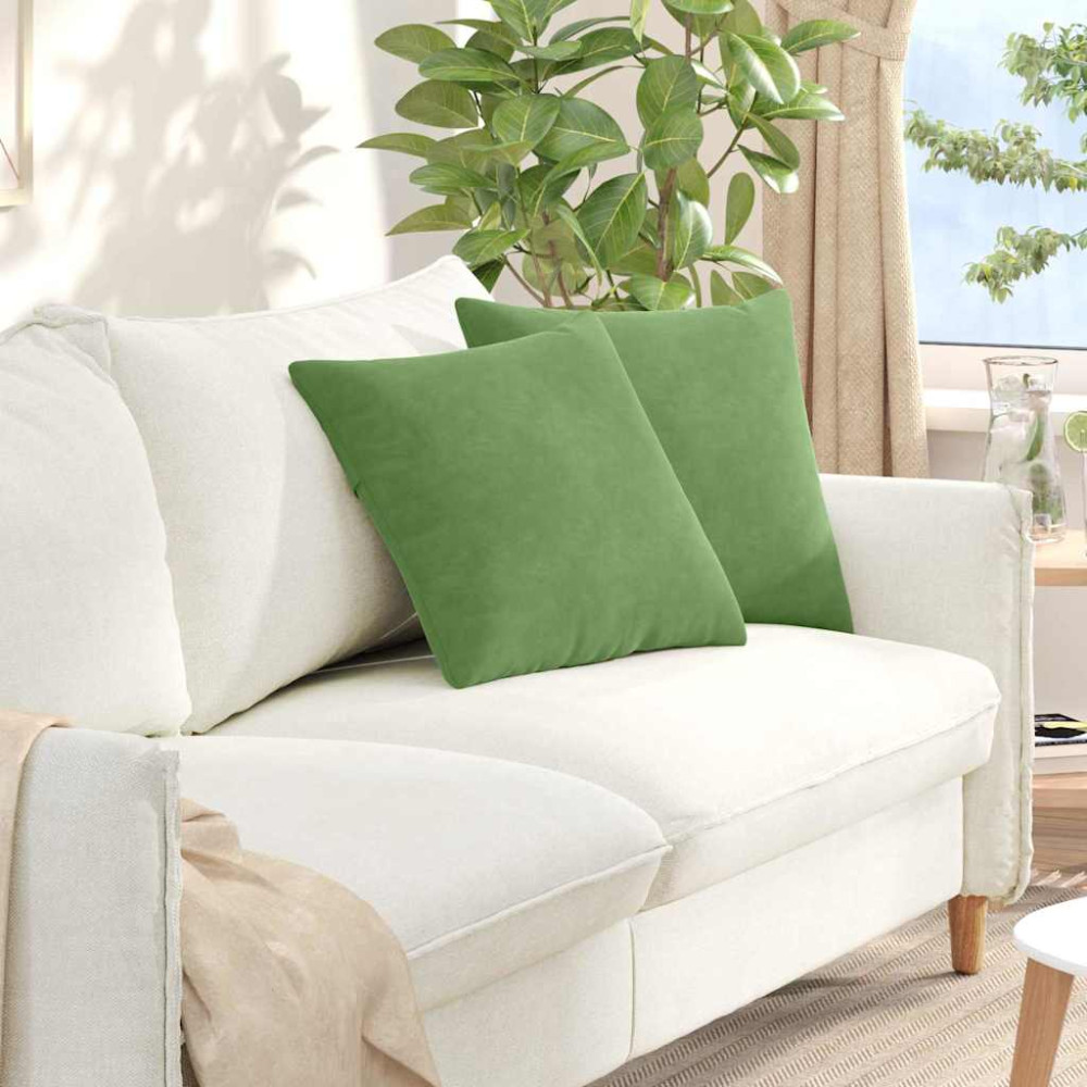 Produktbild för Sofakuddar 2 pcs Ljusgrön 45 x 45 cm Kordread tyg