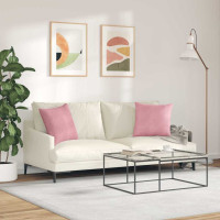 Produktbild för Sofakuddar 2 pcs Rosa 45 x 45 cm Kordread tyg