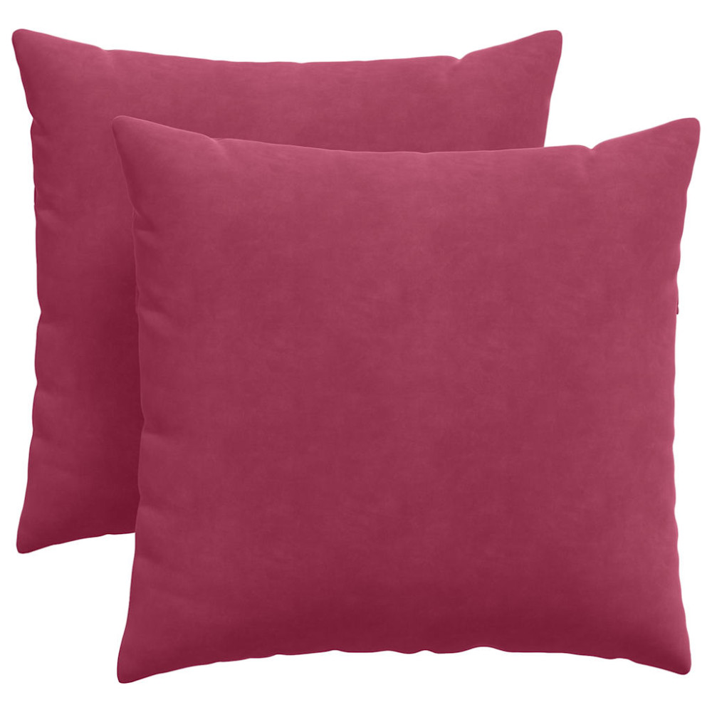 Produktbild för Sofakuddar 2 pcs Vinröd 45 x 45 cm Kordread tyg