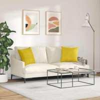 Produktbild för Sofakuddar 2 pcs Gul 45 x 45 cm Kordread tyg