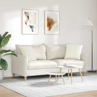 Produktbild för Sofakuddar 2 pcs Kräm 45 x 45 cm Kordread tyg