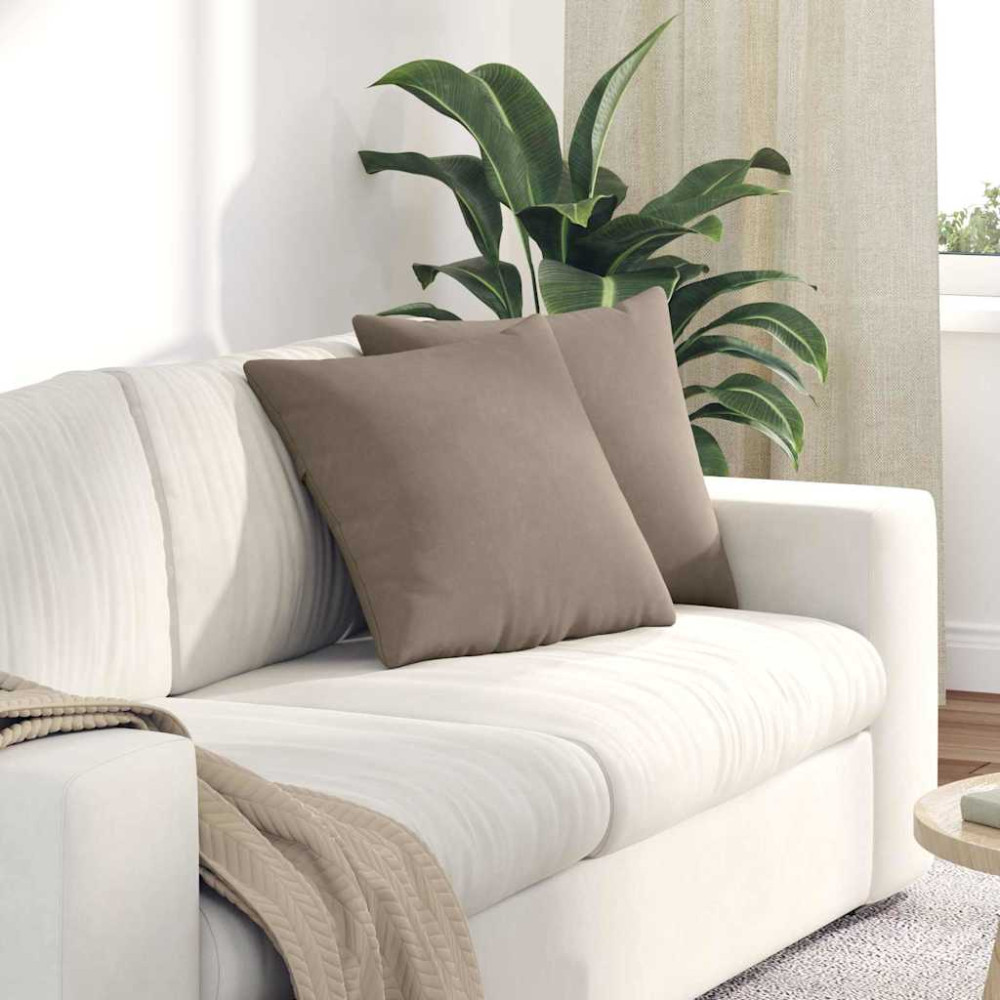 Produktbild för Sofakuddar 2 pcs Taupe 45 x 45 cm tyg