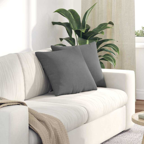 vidaXL Sofakuddar 2 pcs Mörkgrå 45 x 45 cm tyg - Stols- & Soffdynor