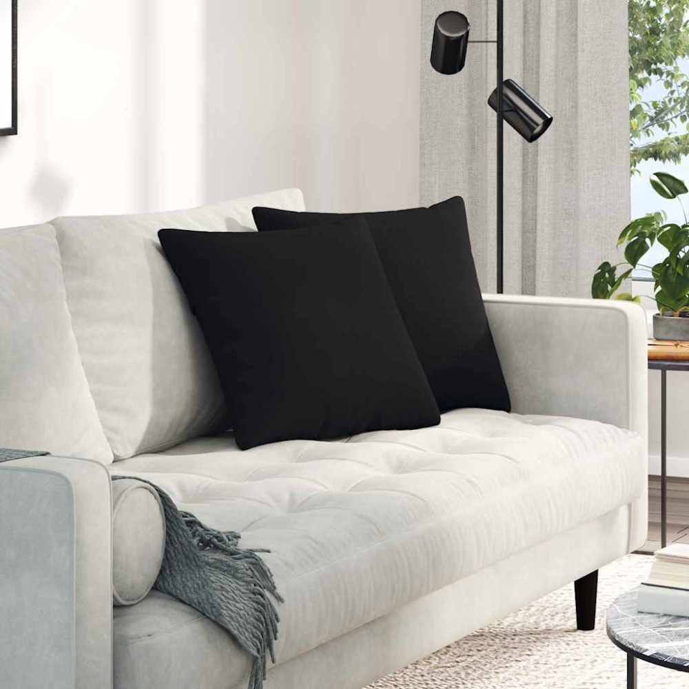 Produktbild för Sofakuddar 2 pcs Svart 45 x 45 cm tyg