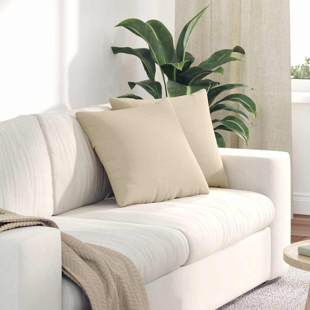 Produktbild för Sofakuddar 2 pcs Kräm 45 x 45 cm tyg