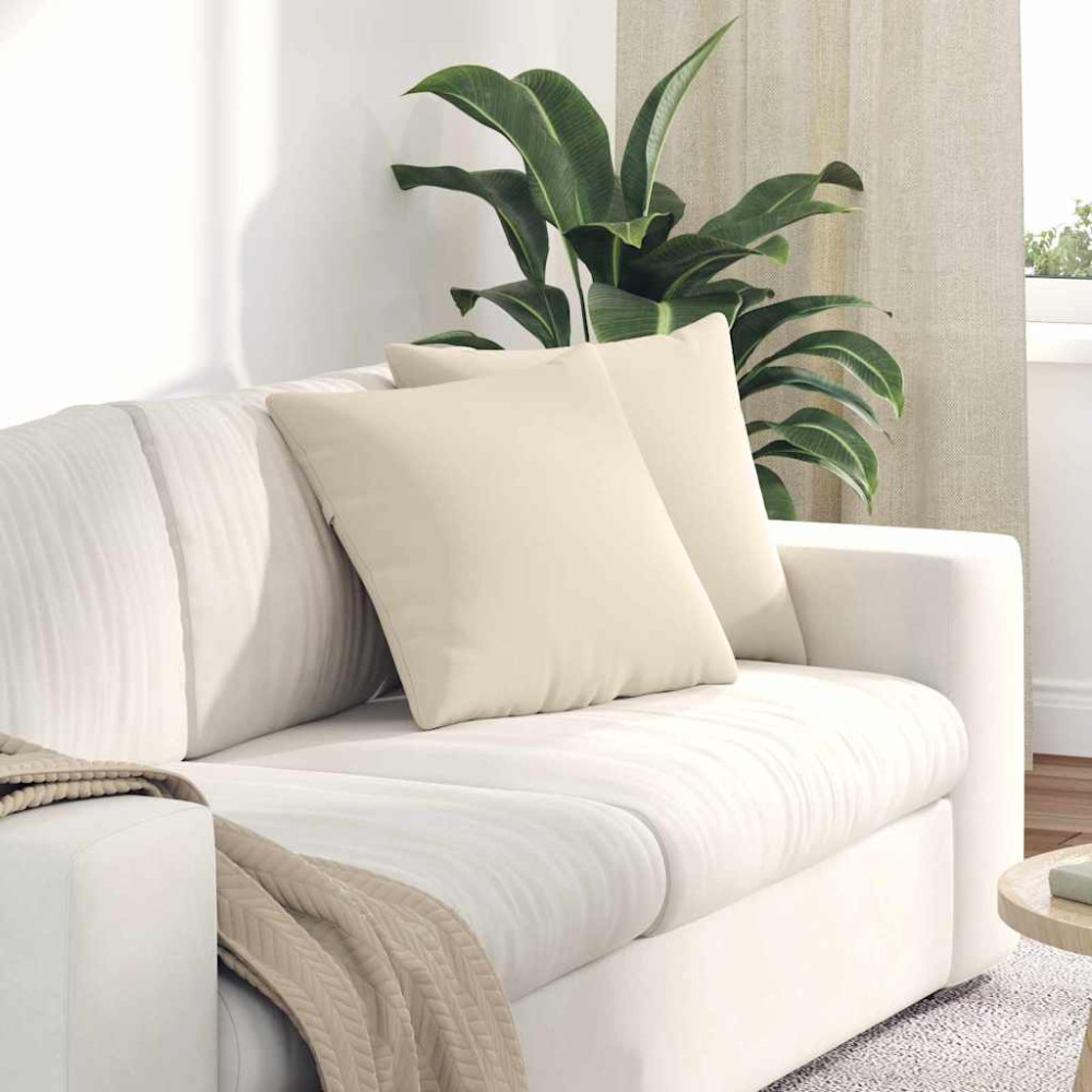 Produktbild för Sofakuddar 2 pcs Beige 45 x 45 cm tyg