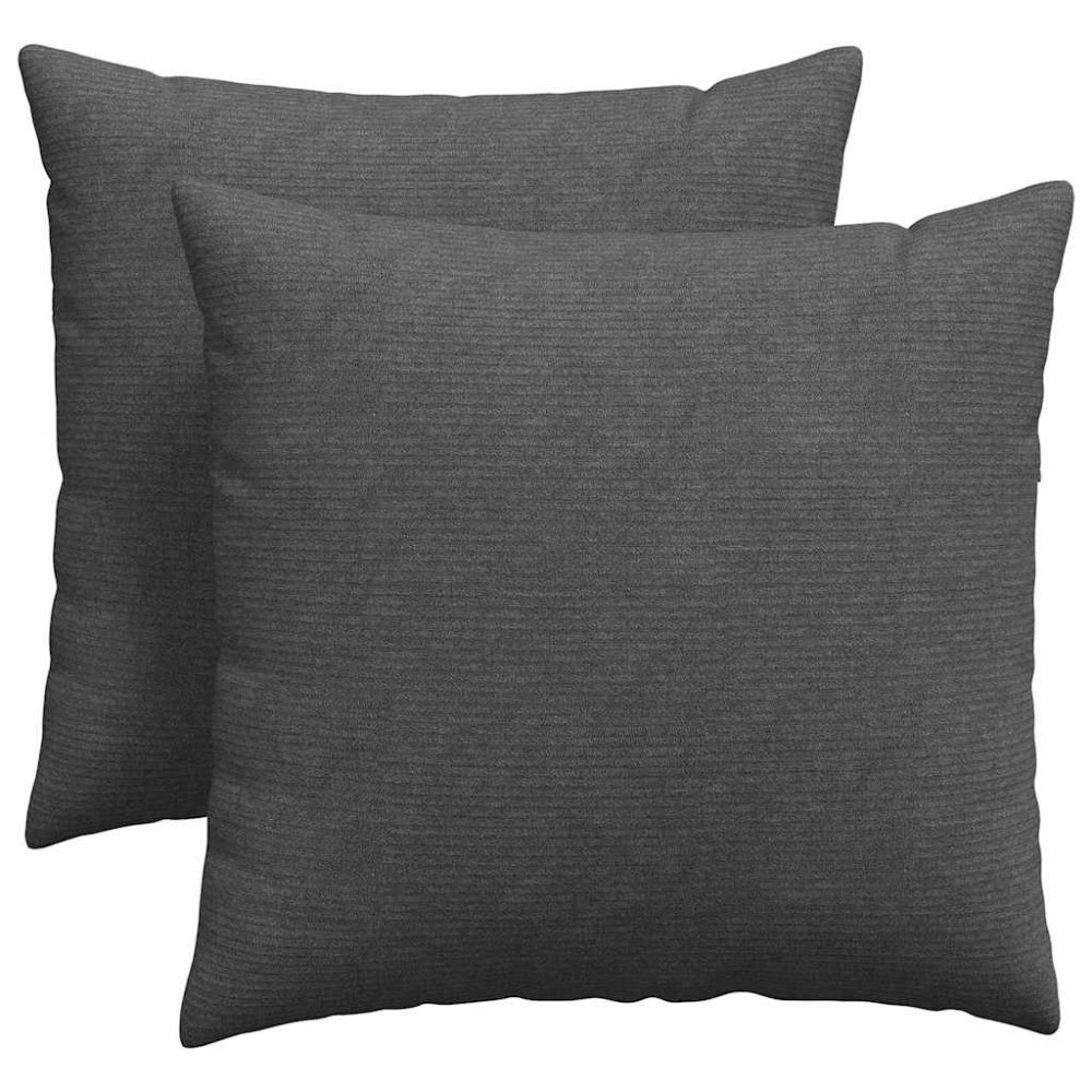 Produktbild för Sofakuddar 2 pcs Mörkgrå 45 x 45 cm Kordread tyg