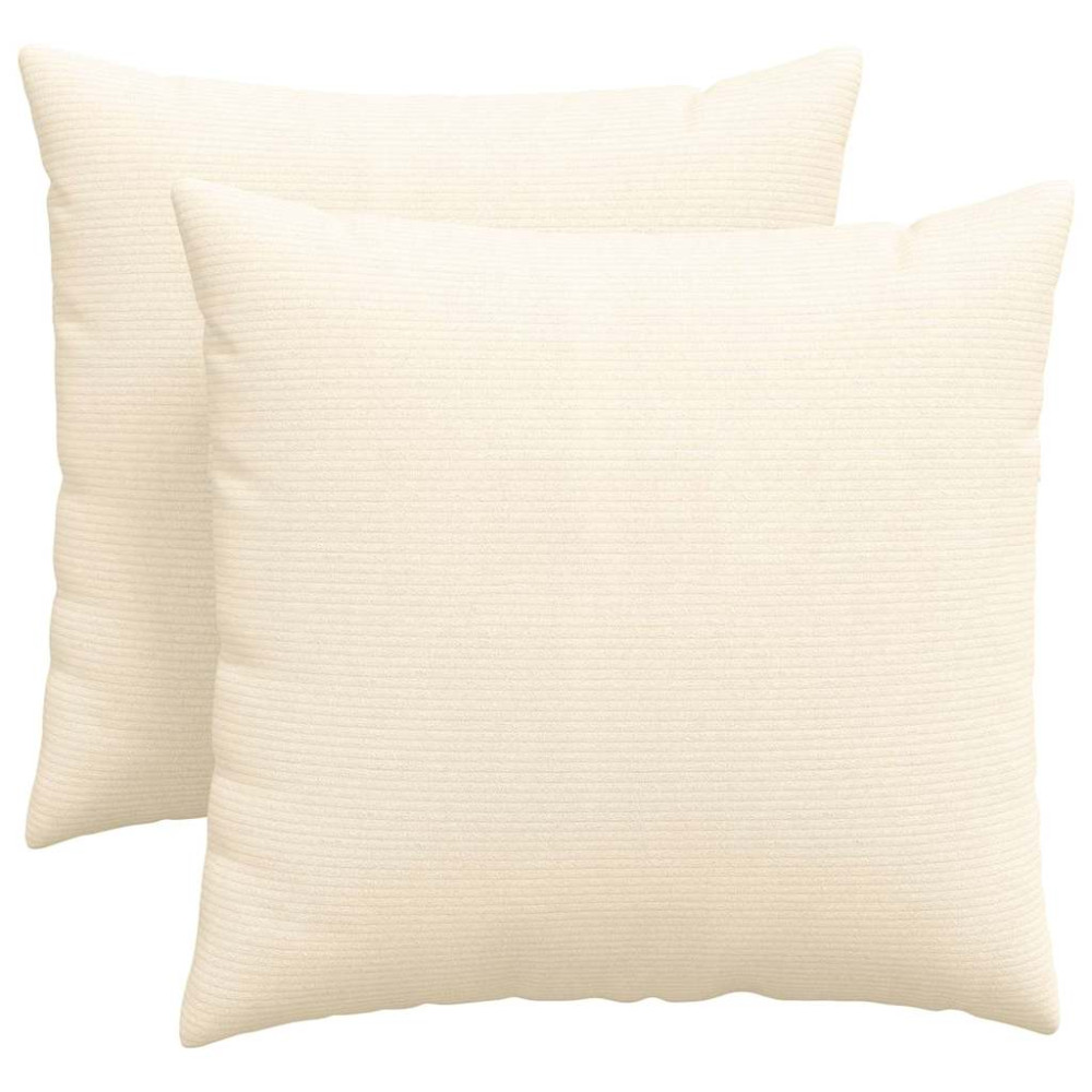Produktbild för Sofakuddar 2 pcs Kräm 45 x 45 cm Kordread tyg