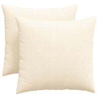 Produktbild för Sofakuddar 2 pcs Kräm 45 x 45 cm Kordread tyg