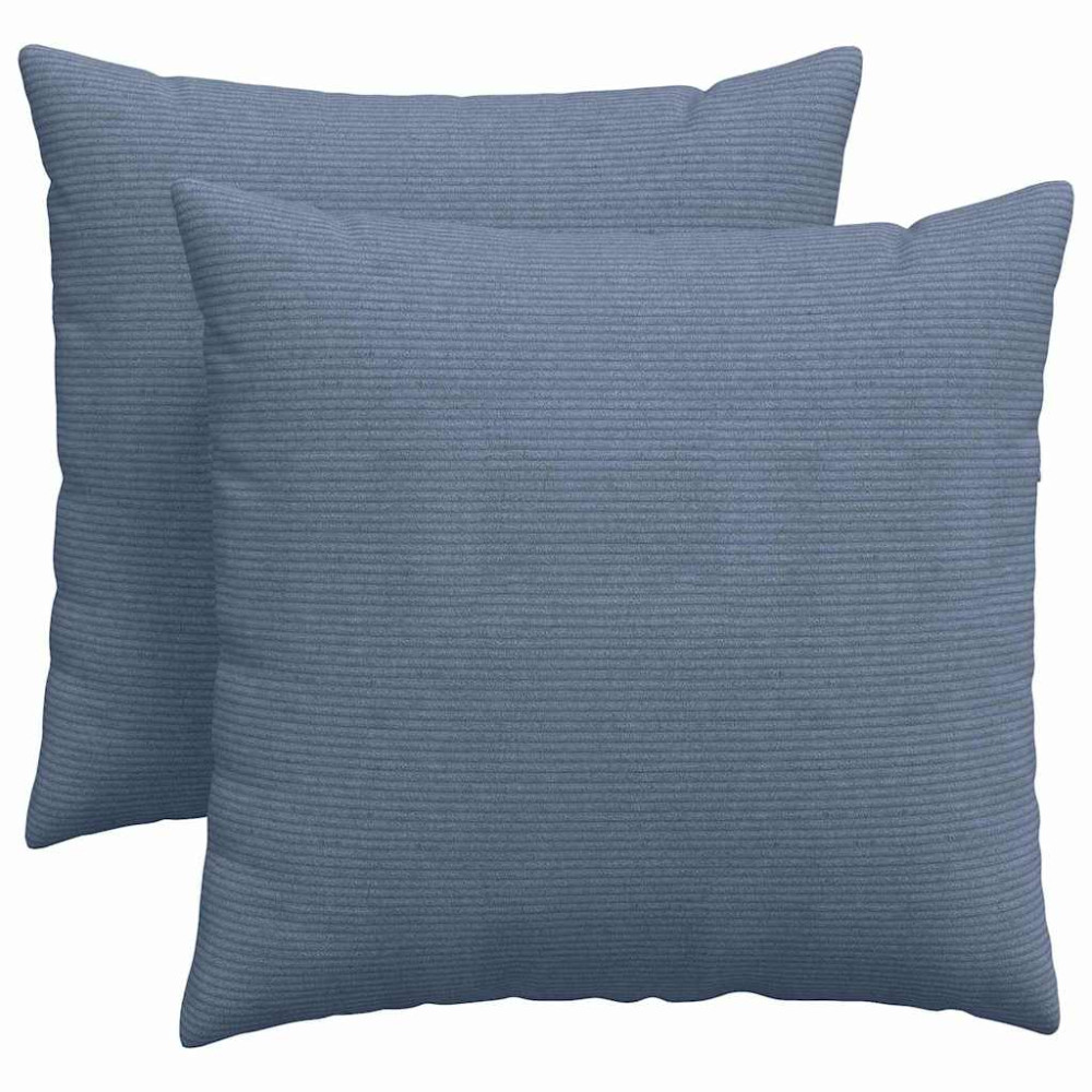 Produktbild för Sofakuddar 2 pcs Blå 45 x 45 cm Kordread tyg