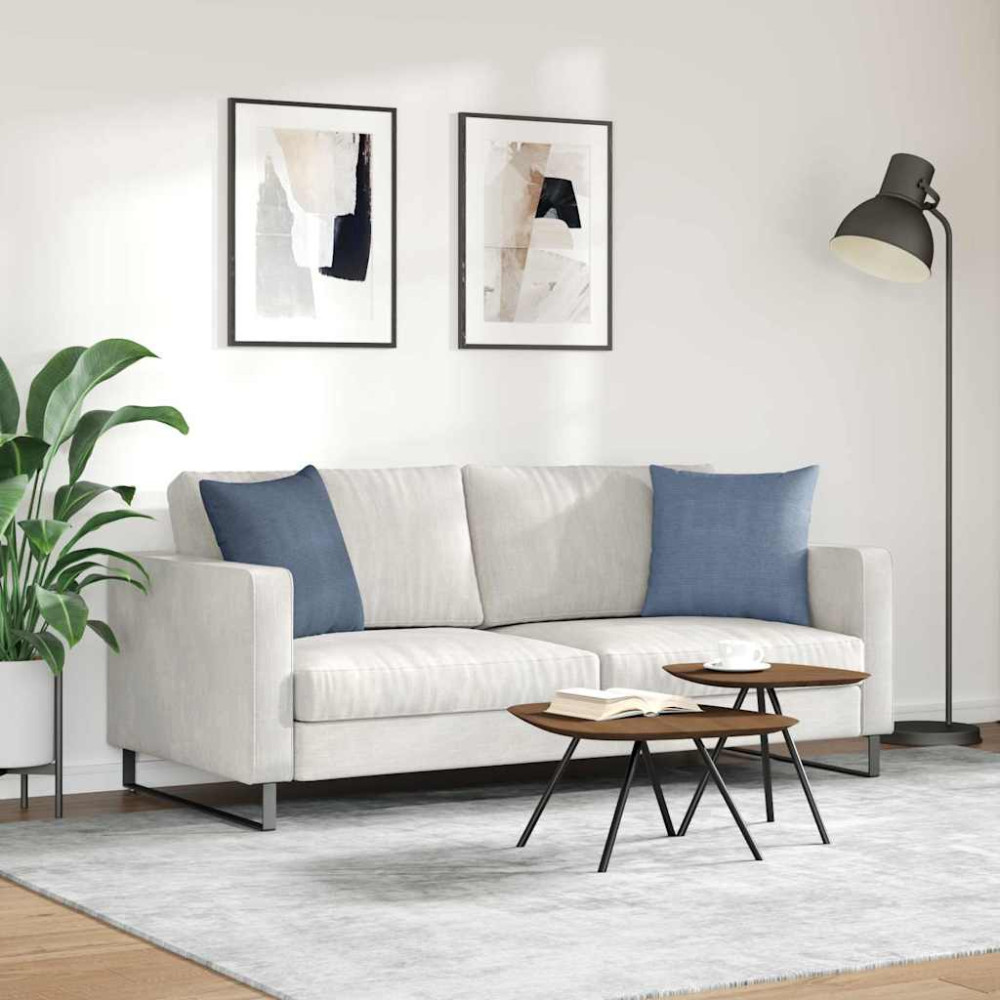 Produktbild för Sofakuddar 2 pcs Blå 45 x 45 cm Kordread tyg