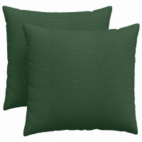 Produktbild för Sofakuddar 2 pcs Mörkgrön 45 x 45 cm Kordread tyg