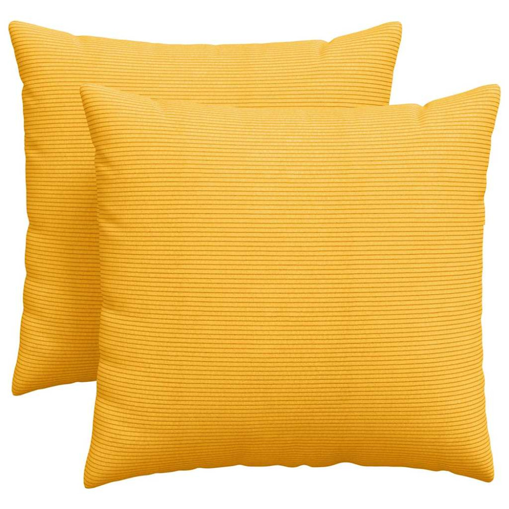 Produktbild för Sofakuddar 2 pcs Ljusgul 45 x 45 cm Kordread tyg