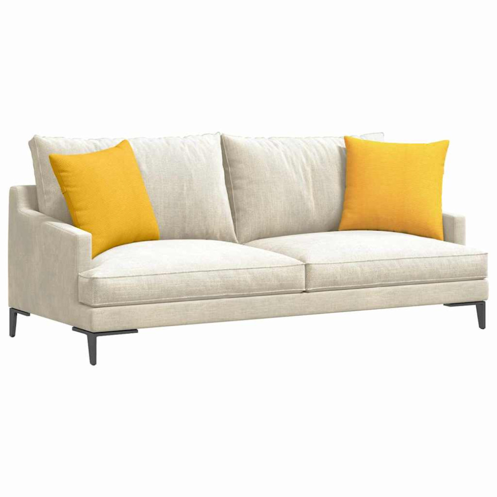 Produktbild för Sofakuddar 2 pcs Ljusgul 45 x 45 cm Kordread tyg