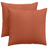 Produktbild för Sofakuddar 2 pcs Röd orange 45 x 45 cm Kordread tyg
