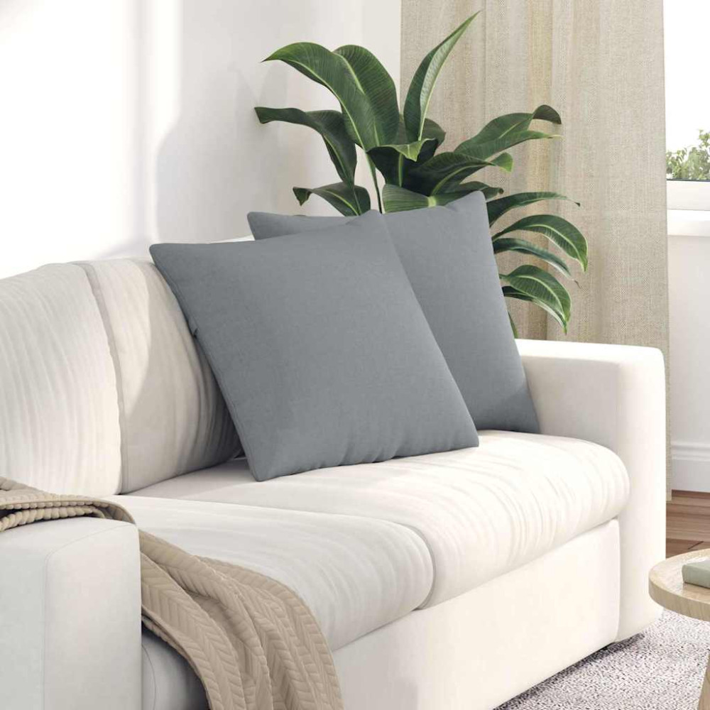 Produktbild för Sofakuddar 2 pcs Ljusgrå 50 x 50 cm tyg