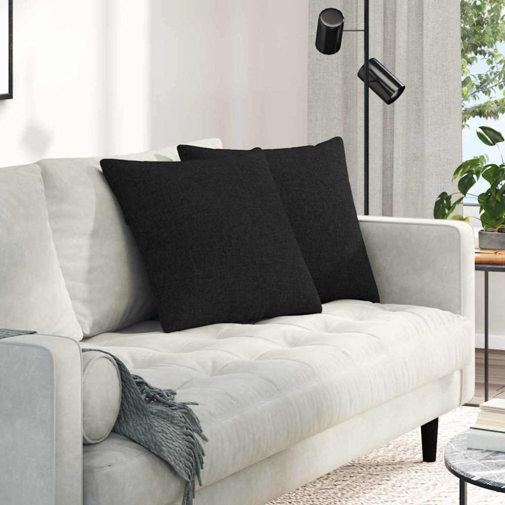 Produktbild för Sofakuddar 2 pcs Svart 50 x 50 cm tyg