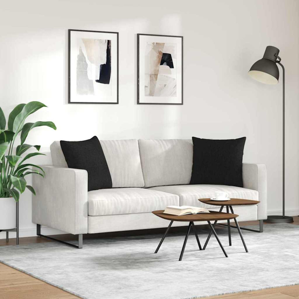 Produktbild för Sofakuddar 2 pcs Svart 50 x 50 cm tyg