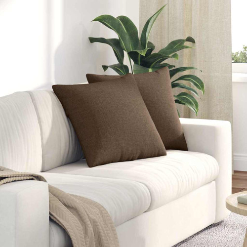 vidaXL Sofakuddar 2 pcs Brun 50 x 50 cm tyg