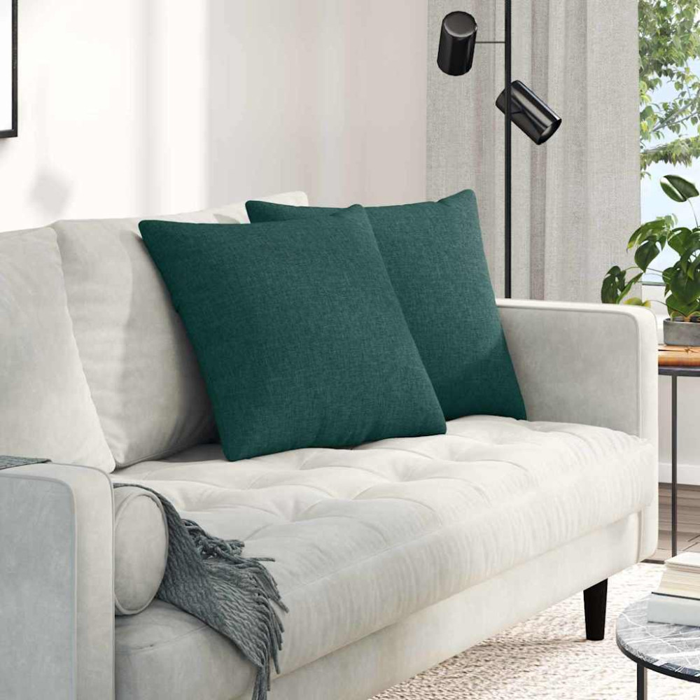 Produktbild för Sofakuddar 2 pcs Mörkgrön 50 x 50 cm tyg