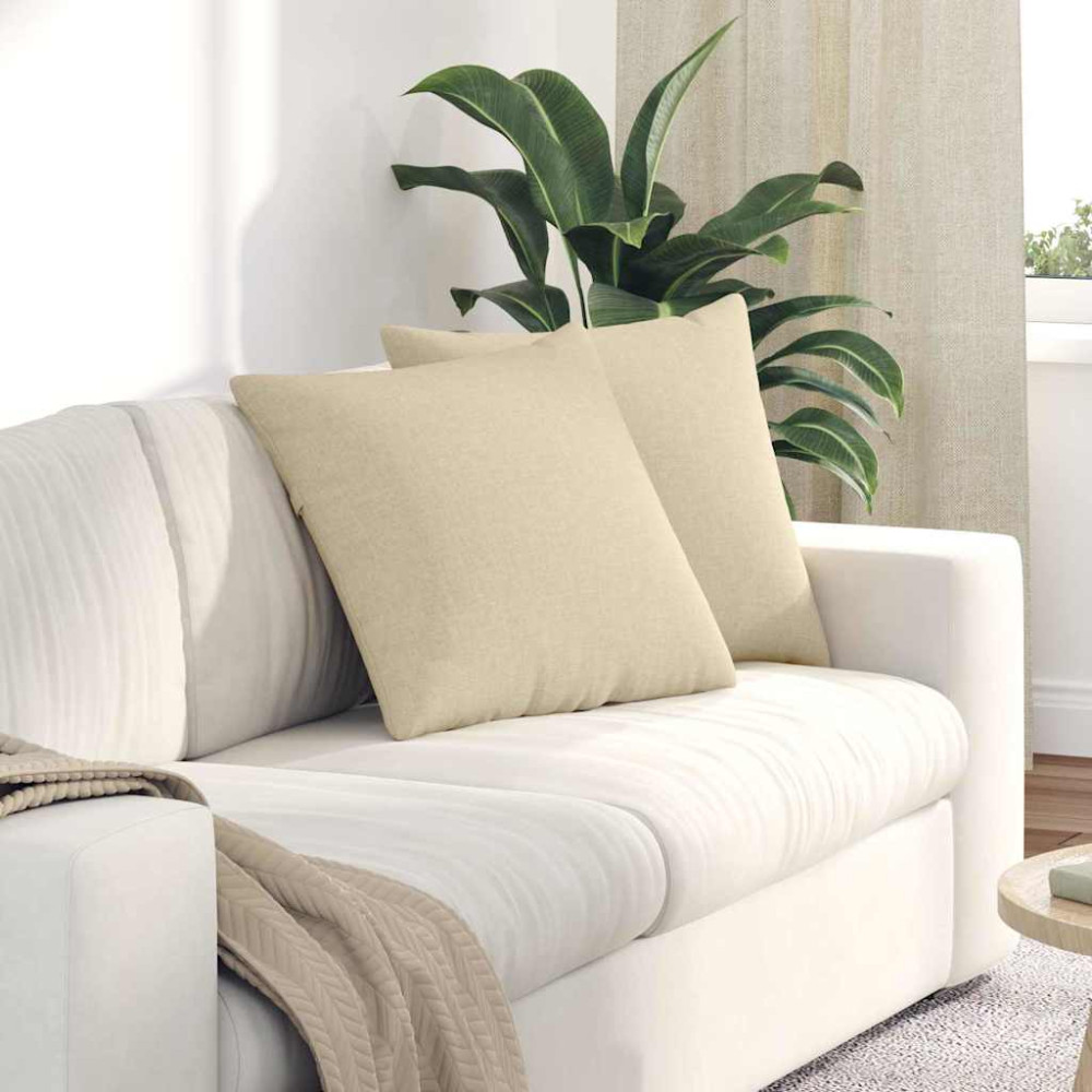 Produktbild för Sofakuddar 2 pcs Kräm 50 x 50 cm tyg