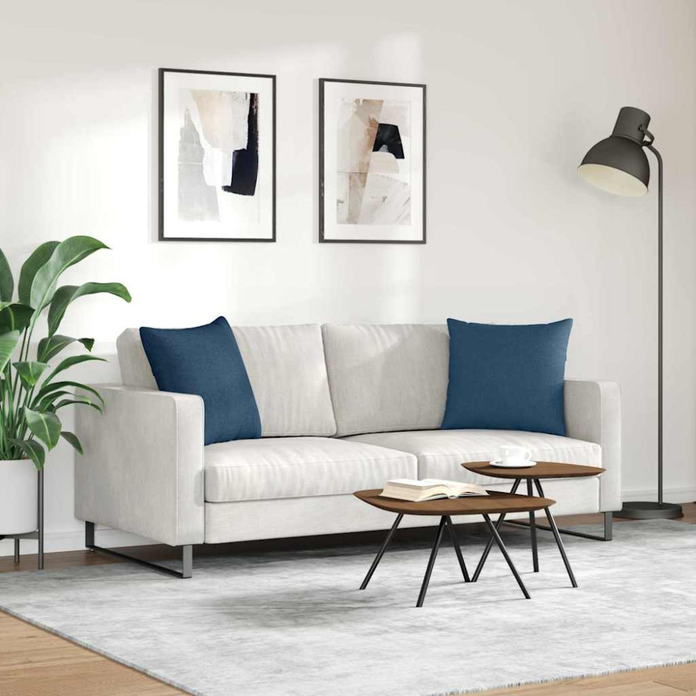 Produktbild för Sofakuddar 2 pcs Blå 50 x 50 cm tyg