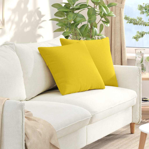 vidaXL Sofakuddar 2 pcs Ljusgul 50 x 50 cm tyg