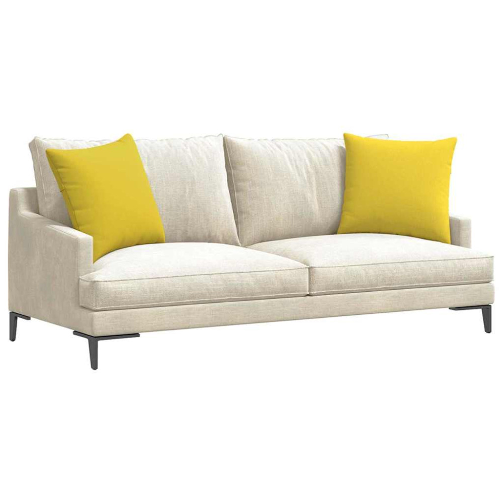 Produktbild för Sofakuddar 2 pcs Ljusgul 50 x 50 cm tyg