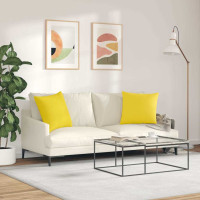 Produktbild för Sofakuddar 2 pcs Ljusgul 50 x 50 cm tyg