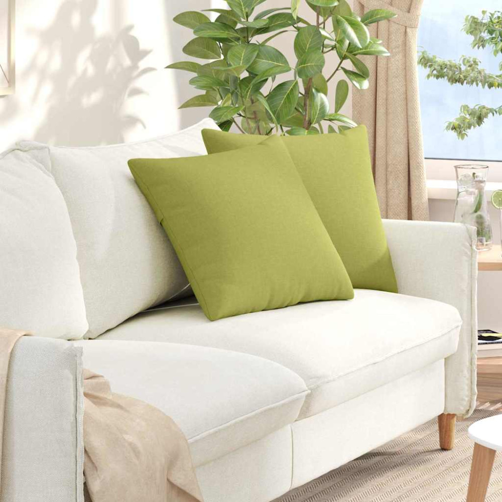 Produktbild för Sofakuddar 2 pcs Ljusgrön 50 x 50 cm tyg