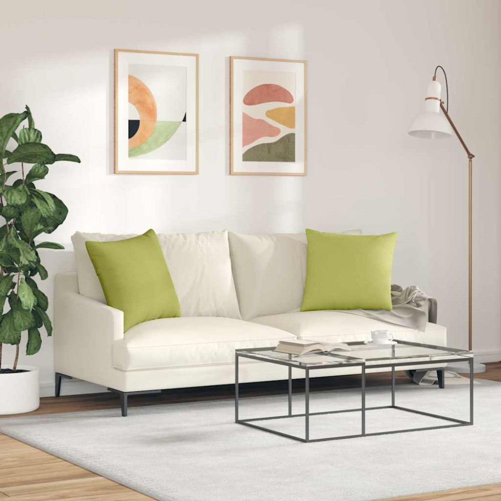 Produktbild för Sofakuddar 2 pcs Ljusgrön 50 x 50 cm tyg