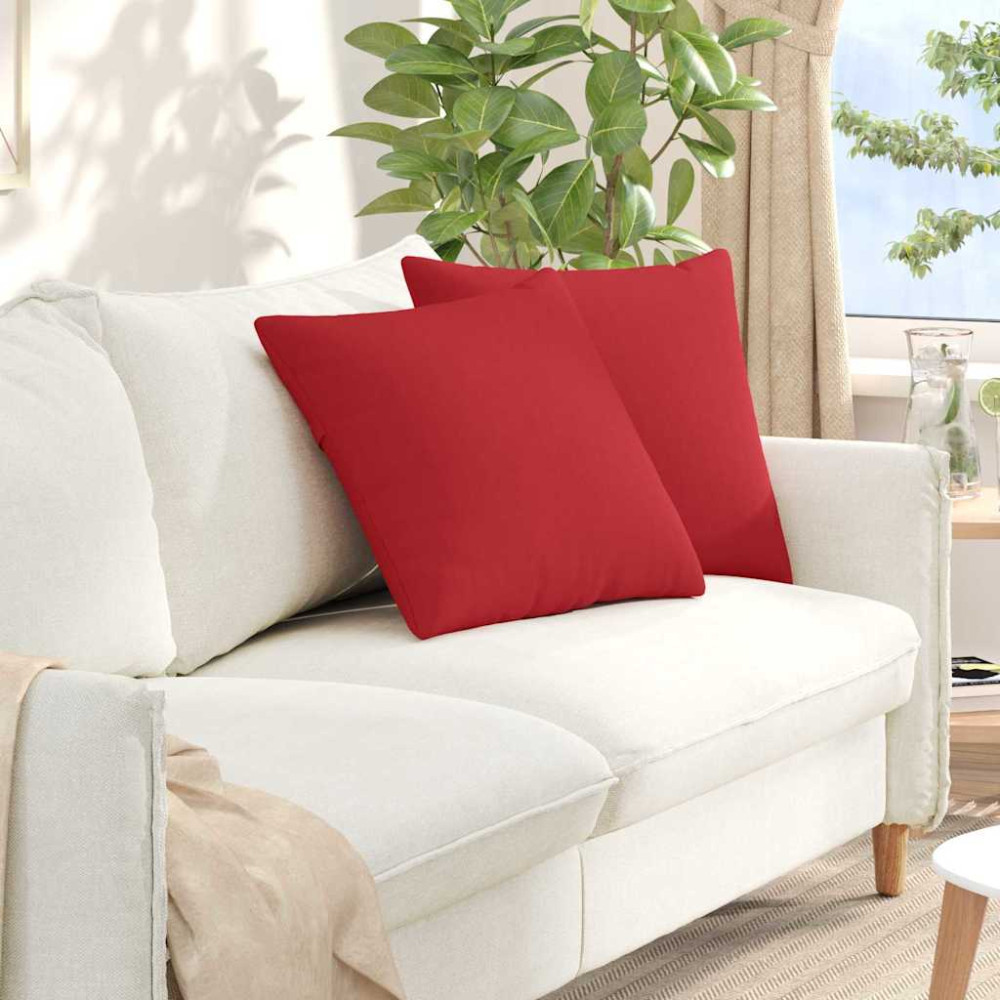 Produktbild för Sofakuddar 2 pcs Röd 50 x 50 cm tyg