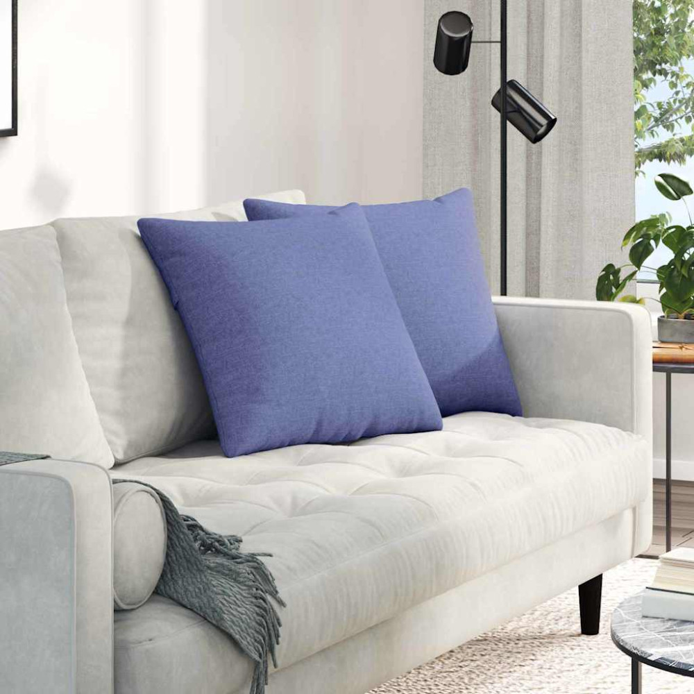 Produktbild för Sofakuddar 2 pcs Jeansblå 50 x 50 cm tyg