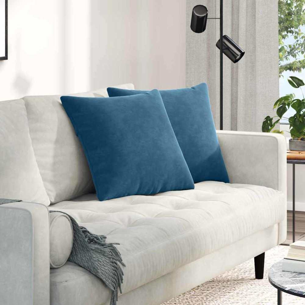 Produktbild för Sofakuddar 2 pcs Blå 50 x 50 cm Kordread tyg