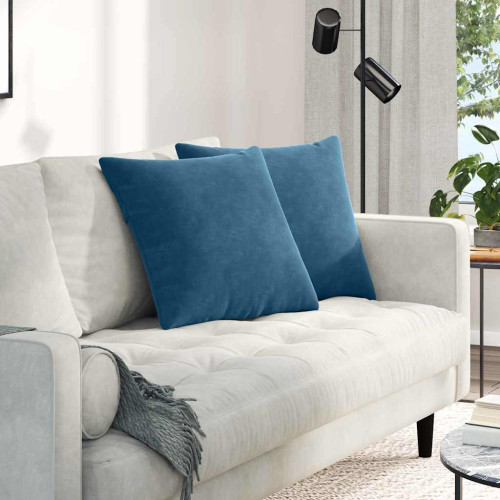 vidaXL Sofakuddar 2 pcs Blå 50 x 50 cm Kordread tyg