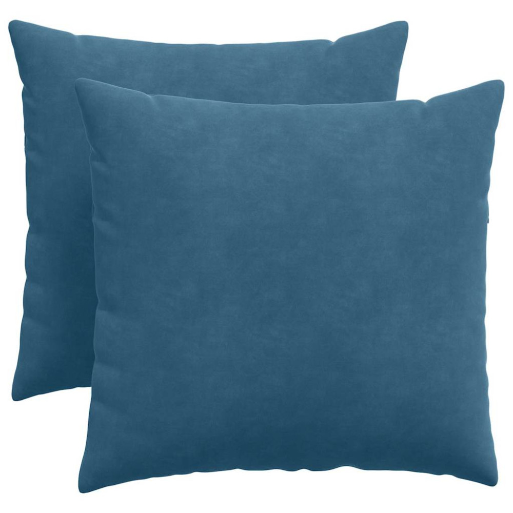 Produktbild för Sofakuddar 2 pcs Blå 50 x 50 cm Kordread tyg