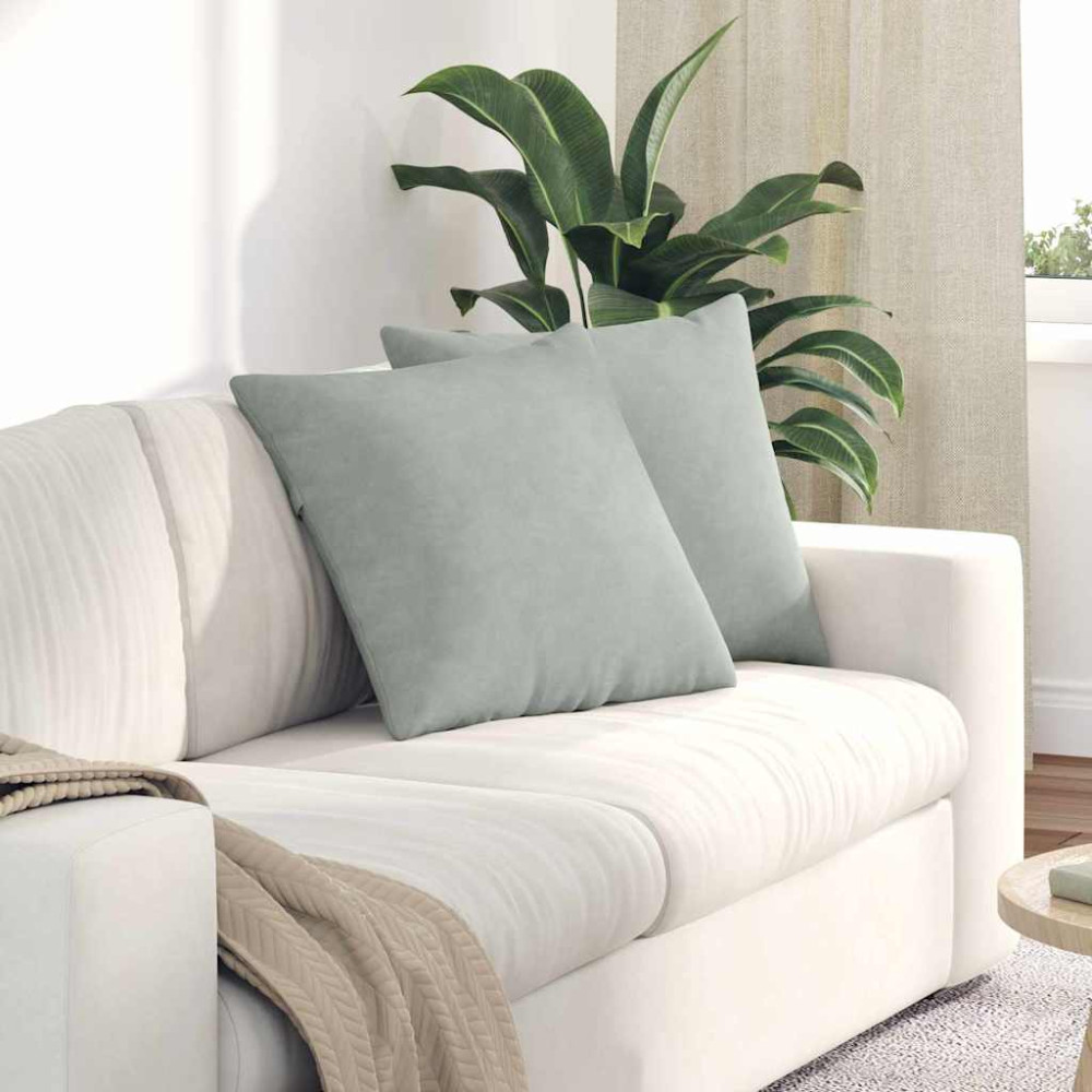 Produktbild för Sofakuddar 2 pcs Ljusgrå 50 x 50 cm Kordread tyg