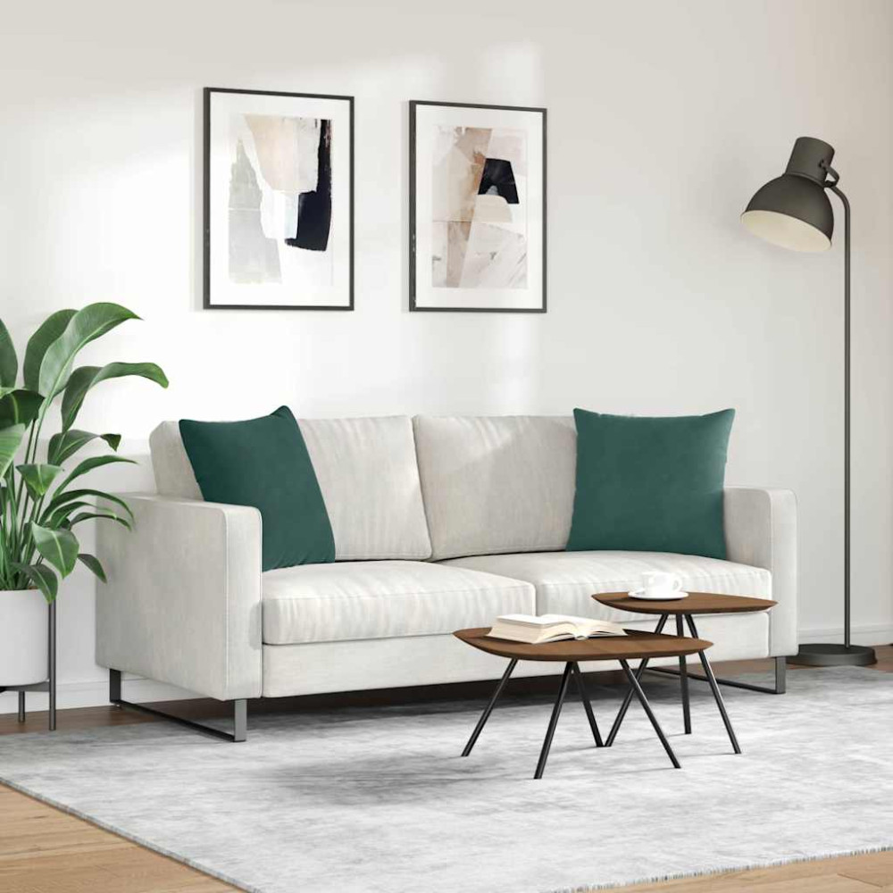 Produktbild för Sofakuddar 2 pcs Mörkgrön 50 x 50 cm Kordread tyg