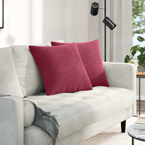 vidaXL Sofakuddar 2 pcs Vinröd 50 x 50 cm Kordread tyg