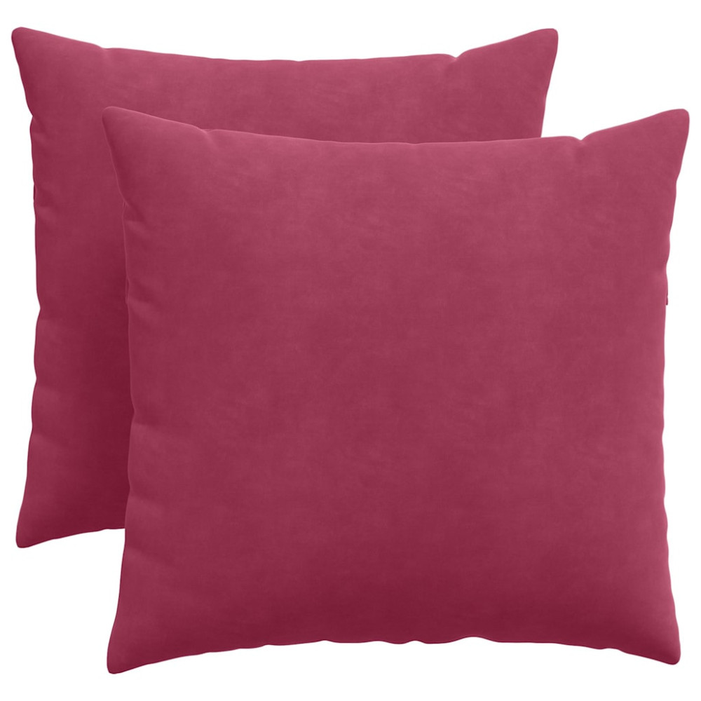Produktbild för Sofakuddar 2 pcs Vinröd 50 x 50 cm Kordread tyg