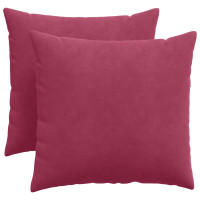 Produktbild för Sofakuddar 2 pcs Vinröd 50 x 50 cm Kordread tyg