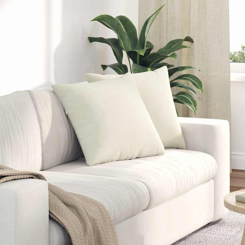 Produktbild för Sofakuddar 2 pcs Kräm 50 x 50 cm Kordread tyg