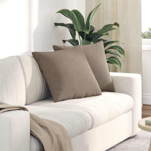 vidaXL Sofakuddar 2 pcs Taupe 50 x 50 cm tyg - Stols- & Soffdynor