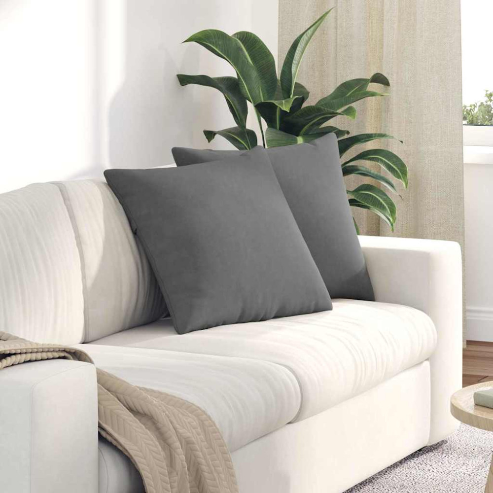 Produktbild för Sofakuddar 2 pcs Mörkgrå 50 x 50 cm tyg