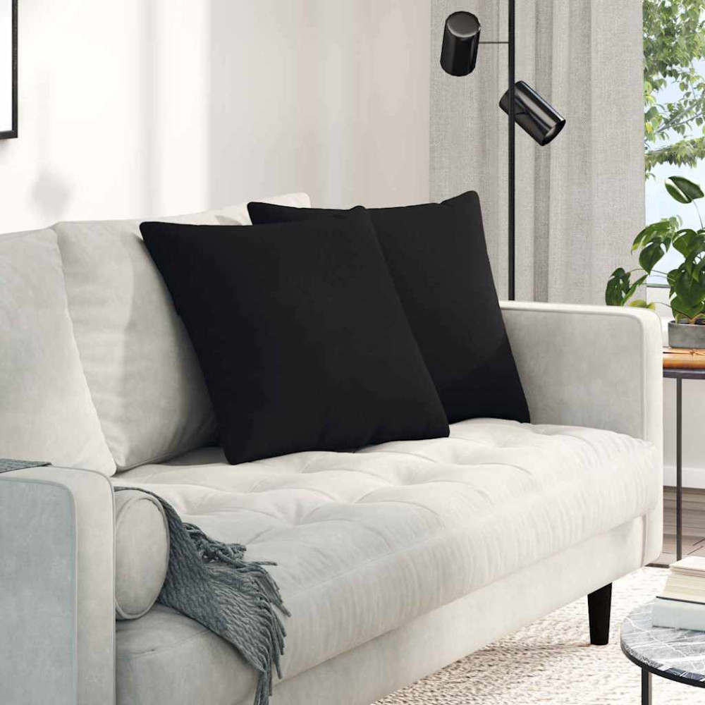 Produktbild för Sofakuddar 2 pcs Svart 50 x 50 cm tyg