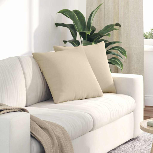 vidaXL Sofakuddar 2 pcs Kräm 50 x 50 cm tyg