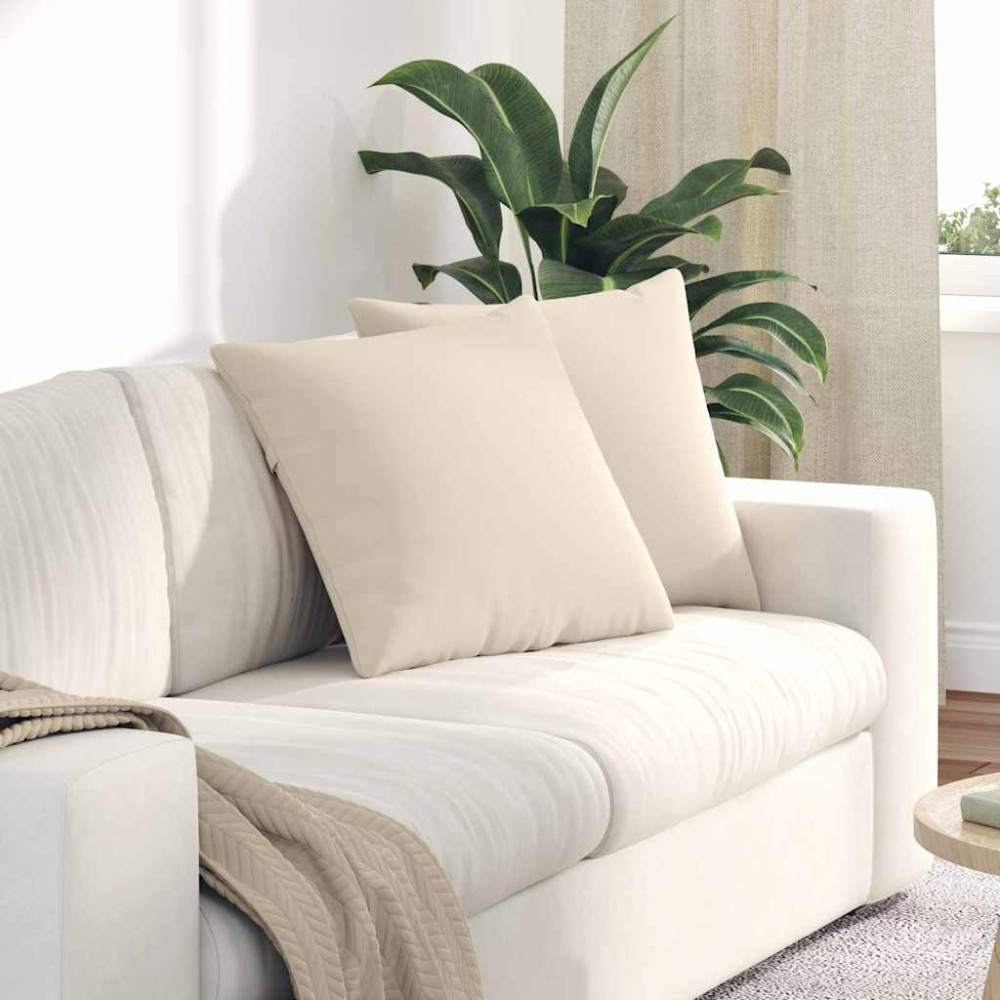 Produktbild för Sofakuddar 2 pcs Beige 50 x 50 cm tyg
